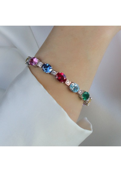 Swarovski Cubic Taşlı Gümüş Bileklik