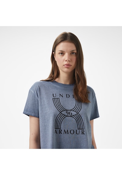 Under Armour Run 96 Graphic Kadın Mavi T-shirt 1389568 Mavi
