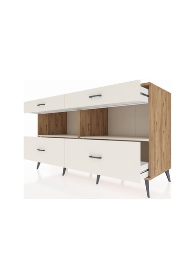 Kronos Konsol 2 Raflı 4 Çekmeceli 176x59x99 Çam-aytaşı Çam-aytaşı