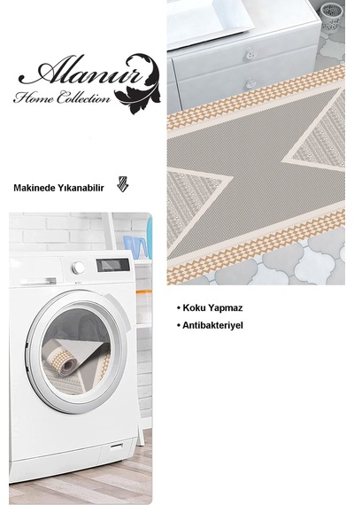 Dekoreko Kaymaz Taban Djt Banyo Halısı Trend Modern P1526 krem
