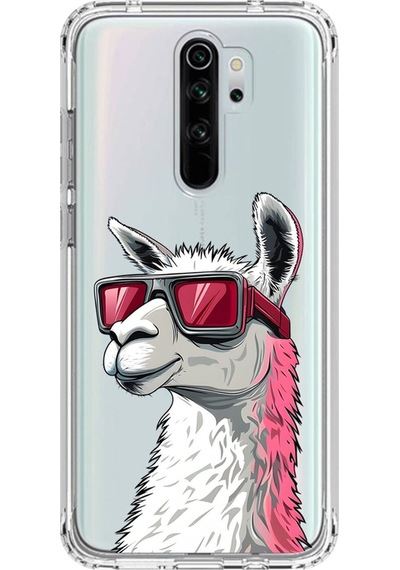 Xiaomi Redmi Note 8 Pro Uyumlu Şeffaf Kılıf Cool Lama Tasarımlı