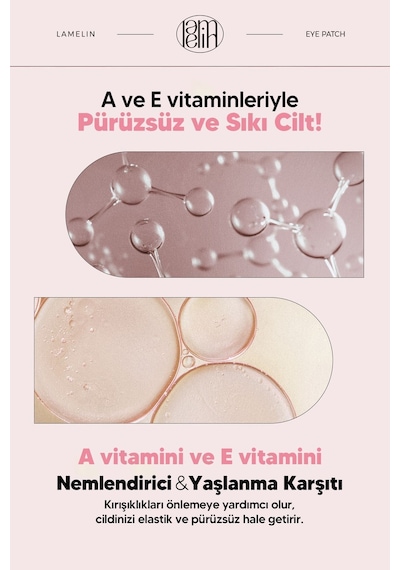 Lamelin Allantoin, Kolajen ve Retinol İçeren Sıkılaştırıcı Göz Altı Maskesi Lamelin Collagen Eye Patch