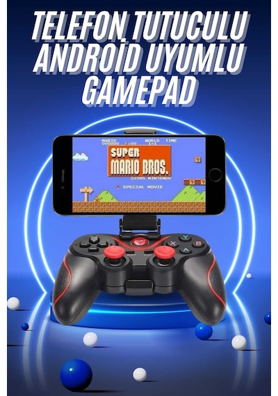 Techmrt Joystik Gamepad Bluetooth Telefon Tutucu Oyun Kolu Telefon Android Uyumlu 68569468