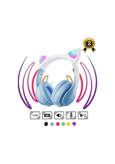 Çocuk Bluetooth Kulaklık Kedi Kulaklık Pro Akıllı Rgb Led Detaylı Bluetooth Kablosuz