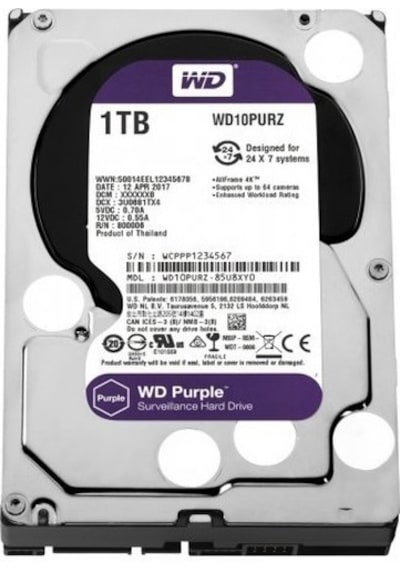 1TB WD Purple SATA 6Gb/s 64MB DV 7x24 WD10PURZ