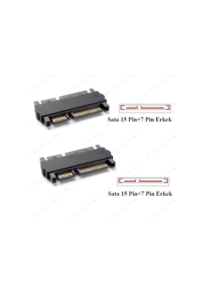 Sata 22 Pin Erkek To Sata 22 Pin Erkek Adaptör