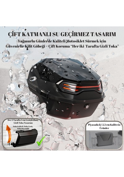 Wheelıe Xt08-b 32 Litre Motosiklet Arka Çanta Siyah