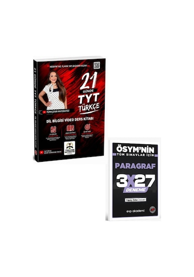 2027 Türkçenin Matematiği 2027 Tyt Türkçe 21 Günde Dil Bilgisi Video Ders Kitabı+ Evp Akademi Paragraf