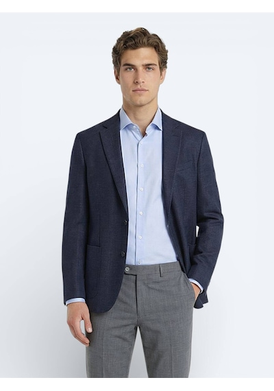 Kip Renkli Mikro Modern Fit Yün Karışımlı Ceket Renkli