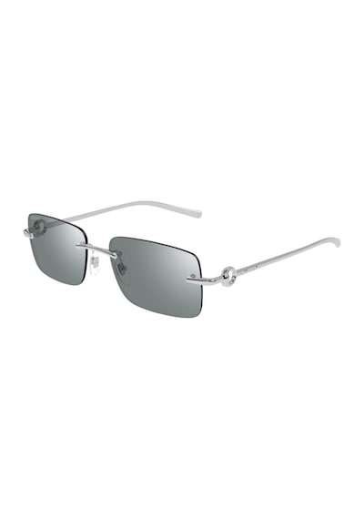 Gucci Gg 1703s 002 55 Unisex Dikdörtgen Gri Metal Güneş Gözlüğü Gri