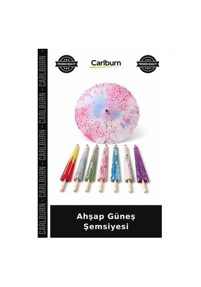 Carlburn Özel Üretim Gölgelik Teras Eşyası Ahşap Güneş Şemsiyesi Çok Renkli