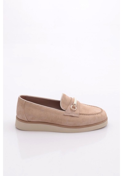 Dgn 410 Kadin Loafer Ayakkabi Bej Süet