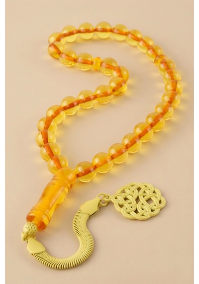 10 Mm Orjinal Sıkma Kehribar Tesbih Altın 35018074