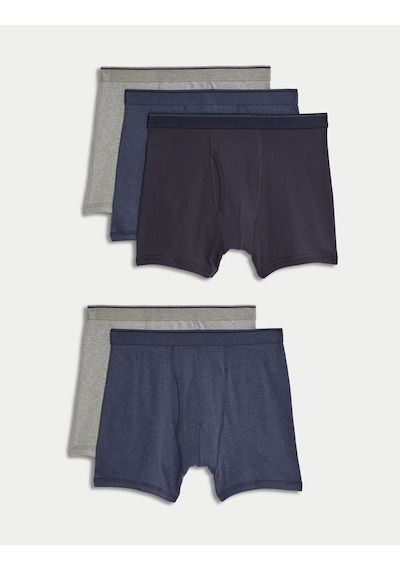Marks & Spencer Saf Pamuklu 5'li Cool & Fresh Trunk Seti T14004843f Mavi