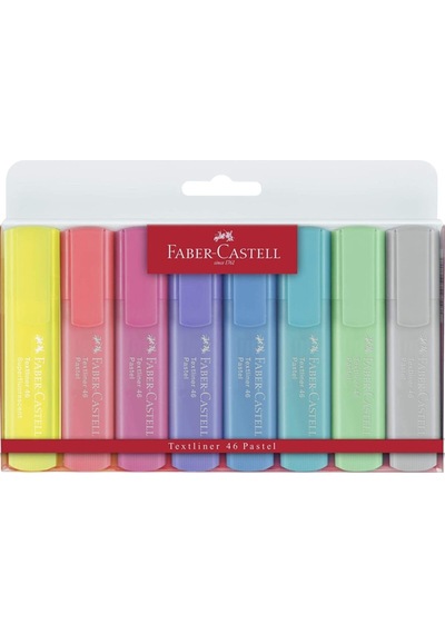 Faber-castell Fosforlu Kalem, Pastel Tonlar 4 , 8'li Çok Renkli