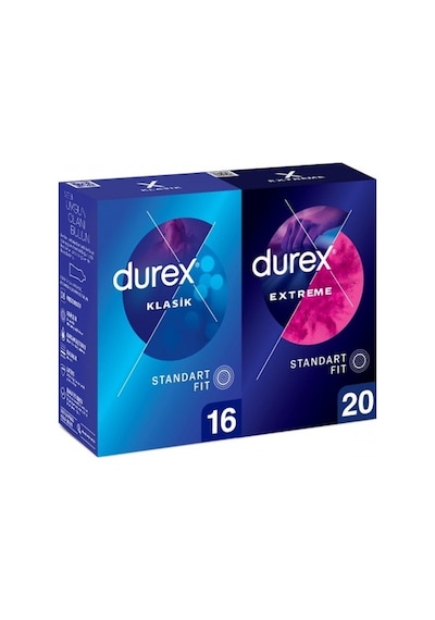 Durex Klasik Prezervatif 16'lı + Extreme Prezervatif 20'li