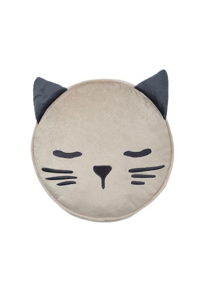 Çocuk Kırlent-Yastık Kedi Figürlü IKEA 8 Cm MeridyenDukkan Bej Re