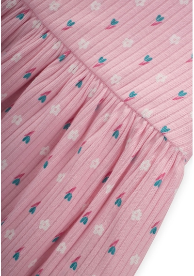 Cigit Desenli Fitilli Tunik Takım 1-8 Yaş Pembe Pembe