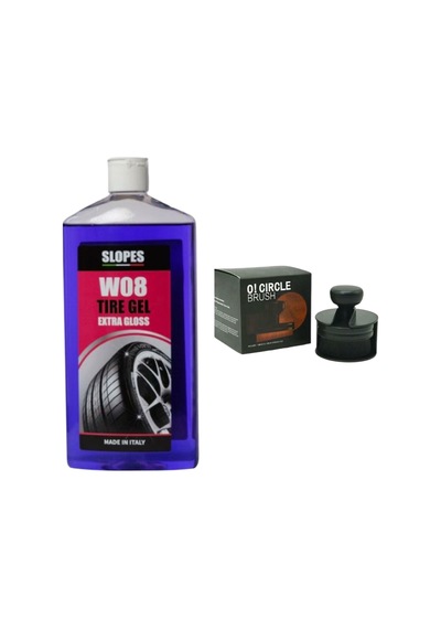 Slopes W08 Tyre Gel Lastik Parlatıcı Jel 500ml Ve Lastik Parlatma Fırçası