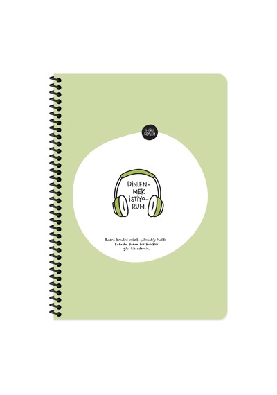 Keskin Color Hisli Şeyler A4 Kareli Spiralli Stickerli Defter Dinlenmek İstiyorum 124-Pembe