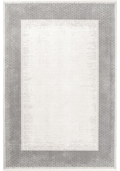 Gördies 199608 Gri - Çerçeve Desenli Modern Gri Halı