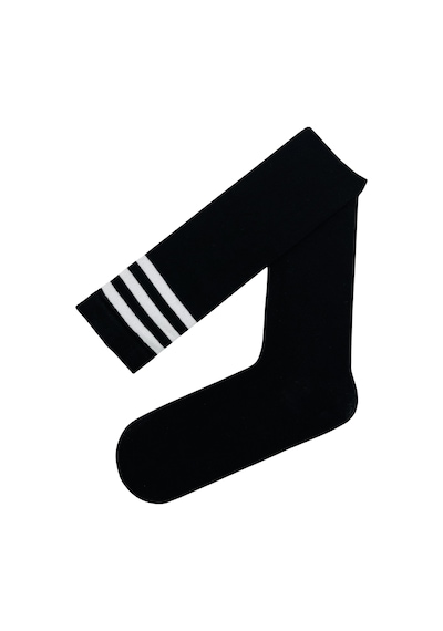 Carnaval Socks 2'li Siyah Ve Beyaz 3'lü Şerit Desenli Diz Üstü Çorap Çok Renkli