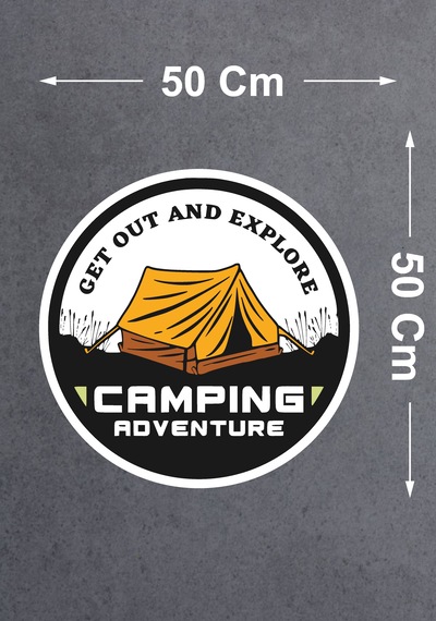 Camping Adventure Sticker - Araba Oto Off - Road Cam Karavan Sticker - 00165 50x50 Cm