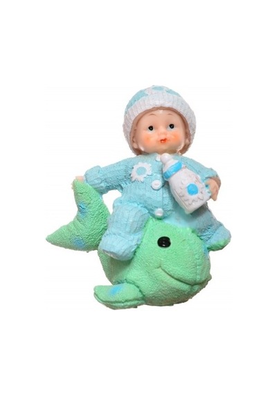 River World Hediyelik Sevimli Mavi Bebek Biblo Polyester Süs Eşyası