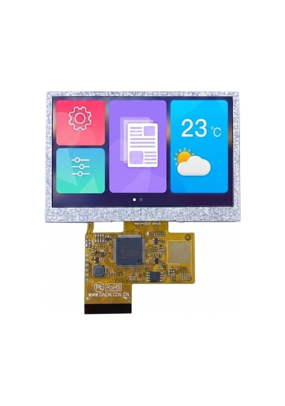 4,3 İnç Lcd 480x272 Dirençli Dokunmatik Panel Dwın Hmı - Dmg48270f043-01wtr