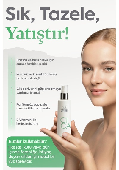 Soi Cosmetics Hassas Ciltler İçin Nemlendirici ve Onarıcı Cica Yatıştırıcı Yüz Spreyi 100 ML