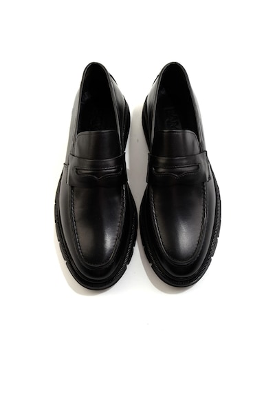 Bambi Siyah Hakiki Deri Erkek Loafer Ayakkabı E01795025641 Siyah