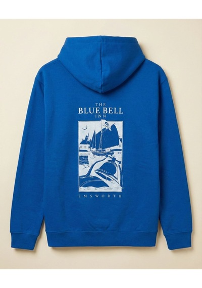 Mbb E-ticaret Erkek Baskılı Kapüşonlu Cepli Hoodie 3 İplik Pamuklu Sweatshirt - Saks Mavisii Mavi
