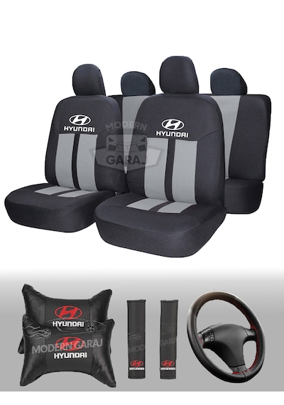 Hyundai Accent, Era, Getz, Excel, Koltuk Kılıfı Boyun Yastığı Gri
