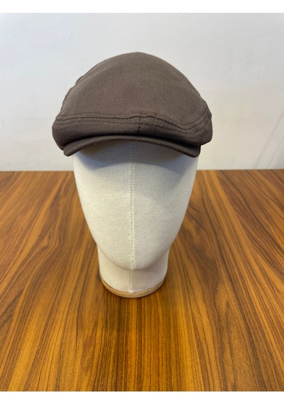 Hamze Peaky Blinders Tommy Shelby Spor Model Keten Kasket Şapka Kahverengi