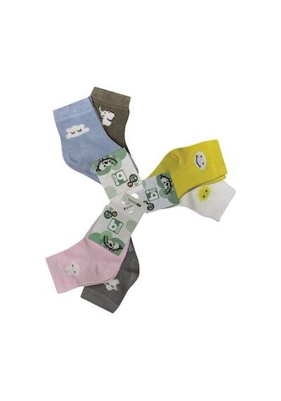 Bibaby Desenli Bamboo 2Li Çorap 68384 Pembe Gri Pembe - Gri
