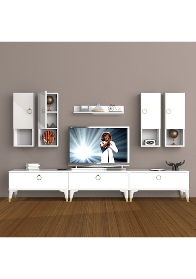 Decoraktiv Eko 8da Mdf Gold Tv Ünitesi Tv Sehpası Beyaz Decoraktiv Eko 8da Mdf Gold Tv Ünitesi Tv Sehpası Beyaz