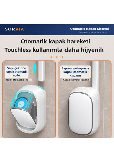 Kullan At Deterjanlı 6'lı Sünger Başlıklı Tuvalet Fırçası Seti Hijyenik Wc Temizlik Fırçası Beyaz