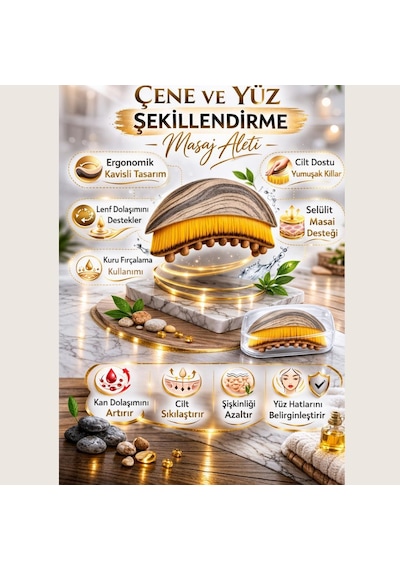 Lenfatik Drenaj Fırçası Yüz & Vücut Masaj Kuru Fırça Lenfatik Akış Stimülatörü Şişlik Azaltıcı Selülit Masaj Aracı Cilt Arındırıcı Şekillendirici Ergonomik Tasarım
