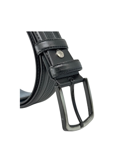 Süzer Deri Siyah Suni Deri 4 Cm. Genişlik Ortası Desenli Model Klasik Erkek Kemer // 7400-43 Siyah