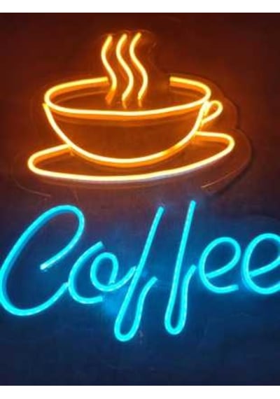 Coffee Neon Tabela Kahve Neon Yazı Dekoratif Duvar Aydınlatması