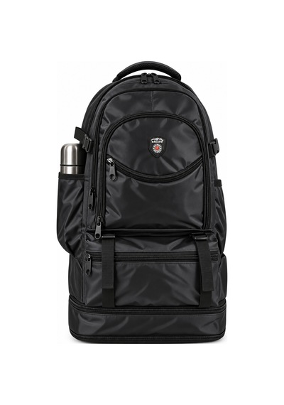 Dodomar Cakard Siyah 60 L Körüklü Dağcı Sırt Çantası Outdoor Trekking 63x37x21 Cm Desenli