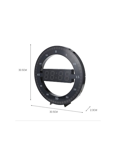 Triline 3D Led Dijital Elektronik Modern Duvar Ve Masa Saati Tari Siyah