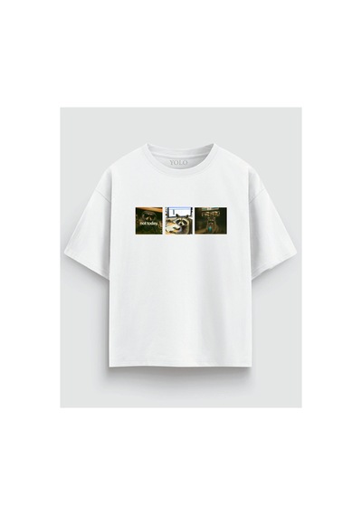Yolo Street Rakun Grafik Baskılı Oversize Siyah Beyaz Tişört %100 Pamuk Unisex Streetwear Tişört Beyaz Yolo Street Rakun Grafik Baskılı Oversize Siyah Beyaz Tişört %100 Pamuk Unisex Streetwear Tişört Beyaz