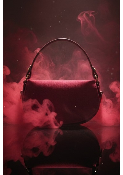 Vellebags Lunessa Bordo Omuz Çantası Gold Detaylı Yarım Ay Model