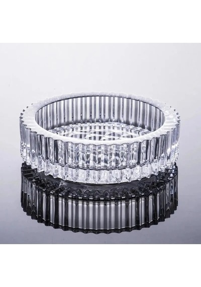 Kristal Lüks Cam Küllük 14cm Cam Beyaz Yuvarlak