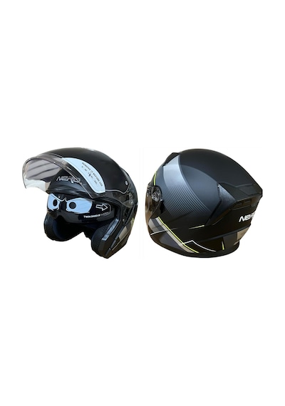 Nero Kask Çenesiz 528 Mat Siyah - Sarı D1 L Çoklu Renk