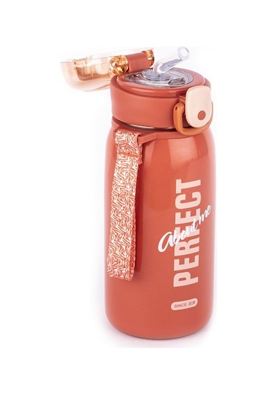 Okadı Kırmızı Perfect Yazılı Pipetli Paslanmaz Çelik Termos 420ml