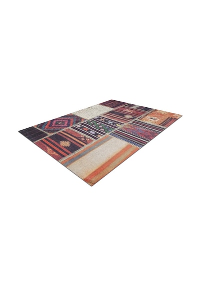 Piksel Halı Bordo Patchwork Dijital Baskı Halı Çok Renkli