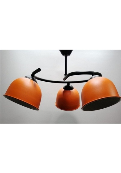 Riolight Modern Üçlü Turuncu Başlık Metal Sarkıt Avize (551345212)