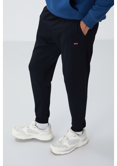 Tommy Life Lacivert Klasik Cepli Standart Kalıp Manşetli Erkek Eşofman Alt - 84652 Lacivert
